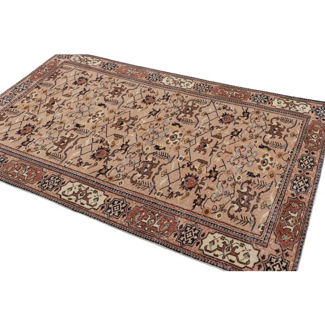 Rug & Kilim Vintage Turkish Rug in Brown With Colorful Geometric Patterns, From Rug & Kilim For Sale - Image 4 of 8