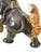 Mid-Century Modern MCM 1950s Blackamoor Zulu Nubian Mahout Warrior on Elephant Battles W/ Tigers For Sale - Image 3 of 12