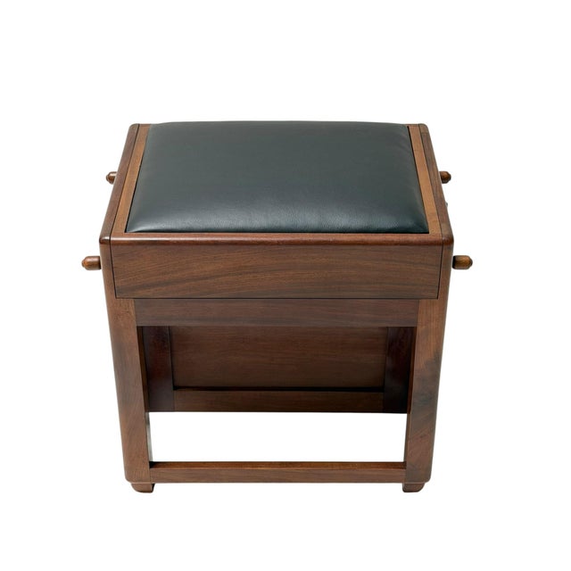 Art Deco Amsterdamse School Stool with Adjustable Leather Seat, 1920s For Sale - Image 13 of 14