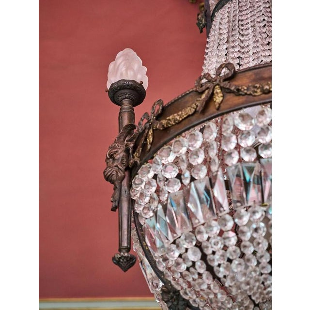 Gold Large Antique Louis XVI Pear Chandelier For Sale - Image 8 of 15