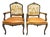 'Empress Carlota' Louis XV Pair of Fauteuils - Carved Walnut Reupholstered With Otomi Hand Embroidery and Cognac Leather For Sale