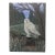 Mid-Century Modern Folk Art Style Snowy Owl Oil Painting – Original Woodland Biophilic Canvas For Sale