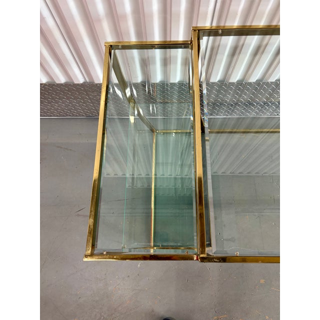 Brass Hollywood Regency Brass Vanity / Desk in the Milo Baughman Style. Circa 1970s For Sale - Image 8 of 18
