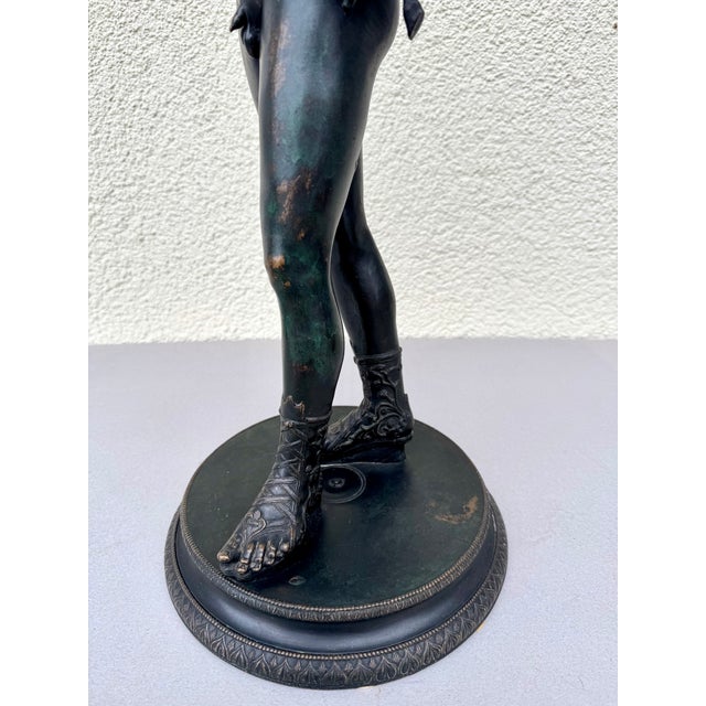 Praxiteles, Large Bronze Sculpture Narcissus of Pompeii, 1890s, Bronze For Sale - Image 11 of 18