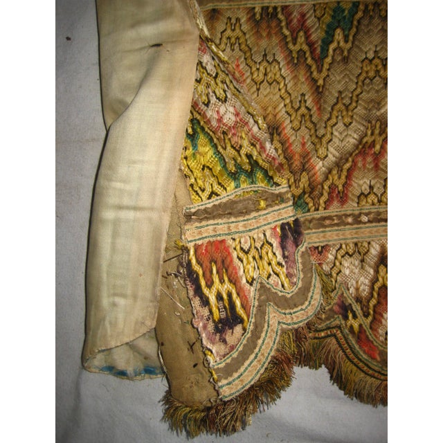 Pair of Flame Stitch Bargello Embroidery Valence 18 Century For Sale - Image 10 of 14