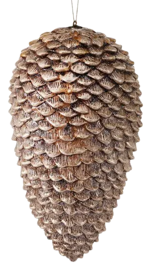 Champagne Glitter Sequoia Pine Cone Ornament