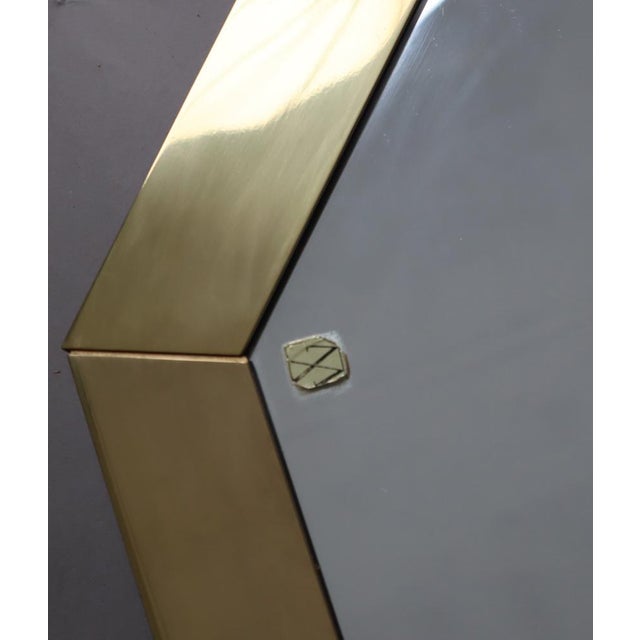 Large Brass Mirror from United Advertising Facilities, 1980s For Sale - Image 6 of 16