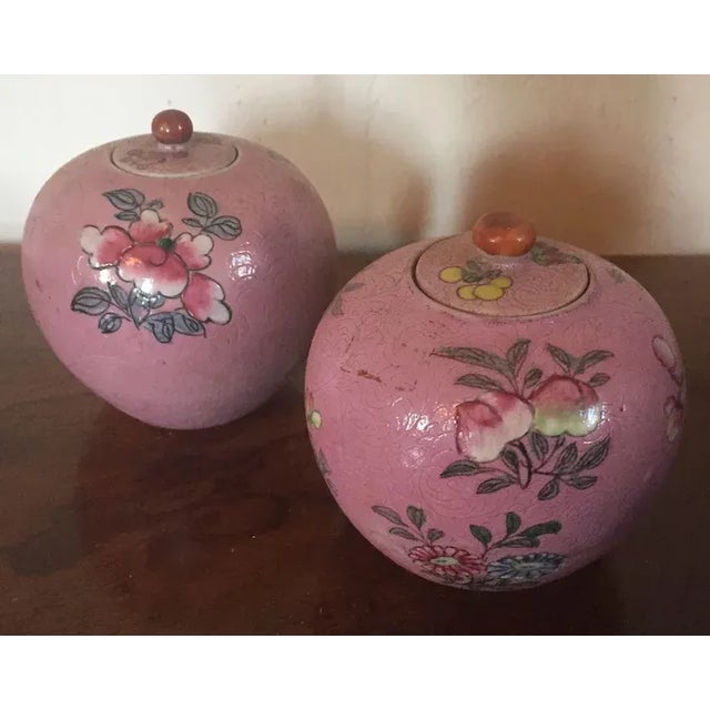 Chinese 19th Century Chinese Export Porcelain Vases with Lids - A Pair For Sale - Image 3 of 11