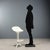 Stool with footrest and adjustable height, made of metal and plastic material. This piece is attributed to the mentioned...