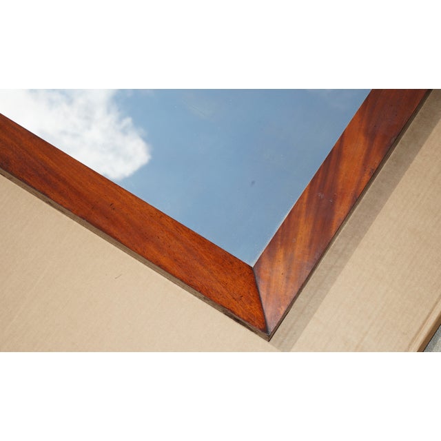 Antique English Georgian Wall-Mounted Mirror with Bevelled Hardwood Frame For Sale - Image 5 of 11