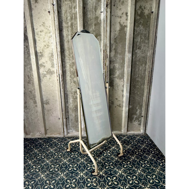 Vintage Art Deco Cheval Mirror with Industrial Function, 1930s For Sale - Image 15 of 17