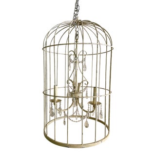 Vintage Shabby Chic Birdcage Chandelier For Sale