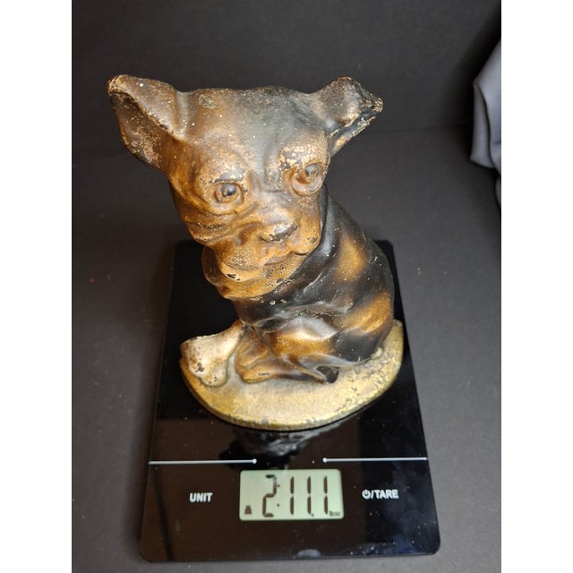 Antique Cast Iron Mutt and His Bone Dog Doorstop 1930s Original Paint Greenblatt For Sale - Image 17 of 17