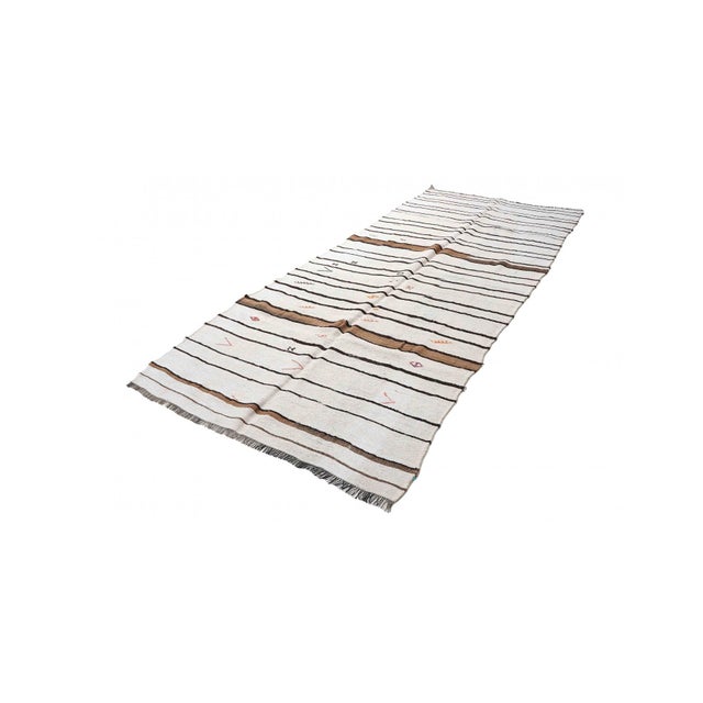 Mid-Century Modern Vintage Hemp Decorative Kilim Rug - 5`3" X 12`0" For Sale - Image 3 of 6