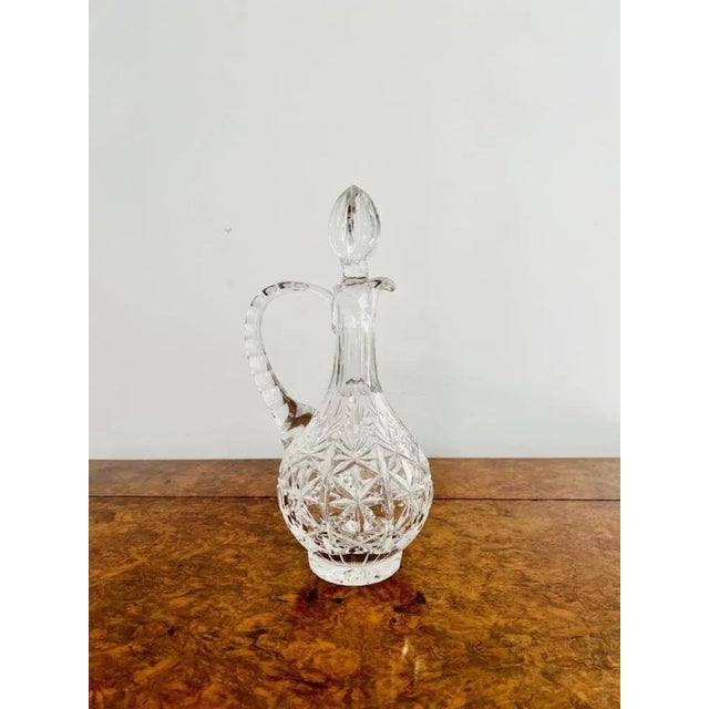 Antique Edwardian Cut Glass Ewer, 1900s For Sale - Image 3 of 7