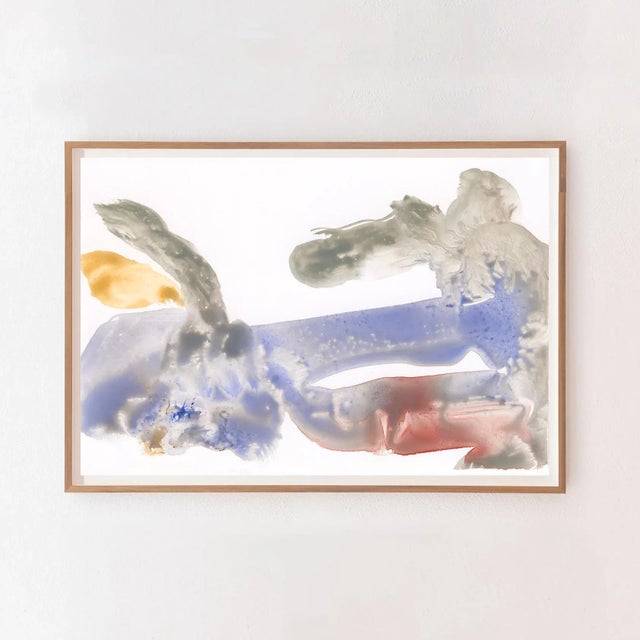 Mark Frohman "Aria" Gestural Abstract Pigment Print in Pale Tones - 48" X 32" For Sale - Image 4 of 5