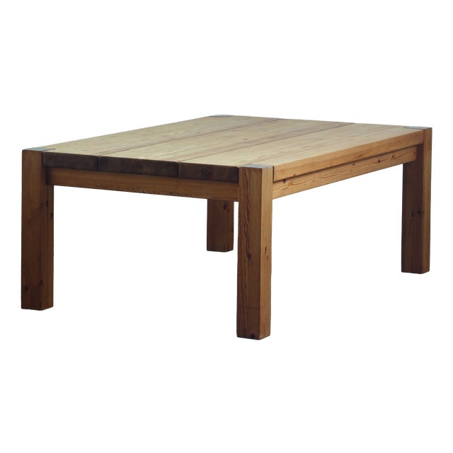 Danish Chunky Pine Wood Coffee Table, 1970 For Sale