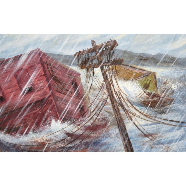 The Flood Rushes in - Disaster Landscape in Acrylic on Canvas For Sale - Image 4 of 7
