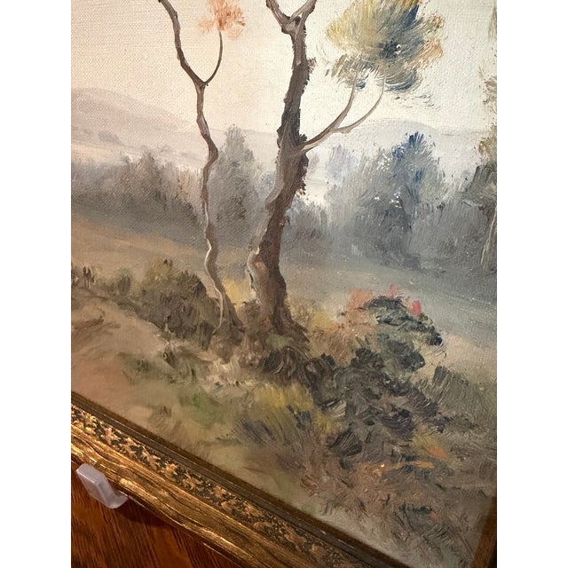 Early 1900s Oil Painting of French Countryside by Eugene La Foret For Sale - Image 11 of 15