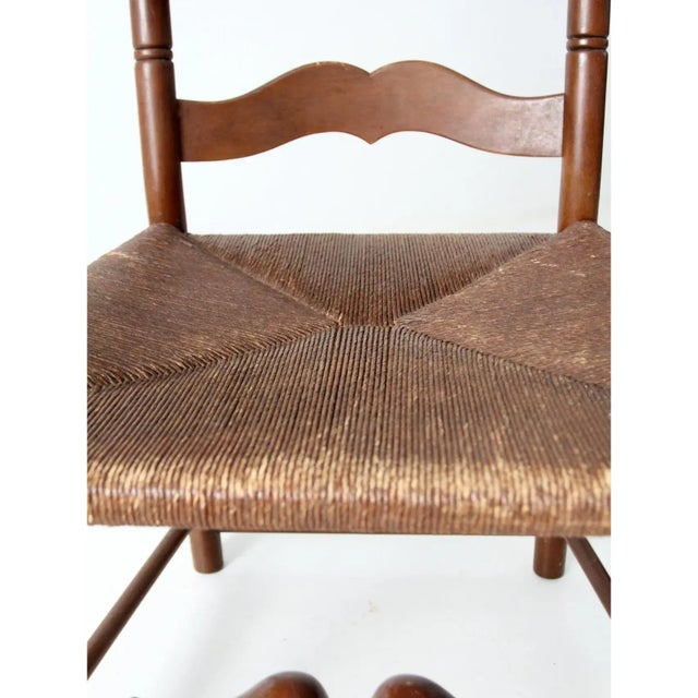 Antique Rush Seat Arm Chair For Sale - Image 10 of 12