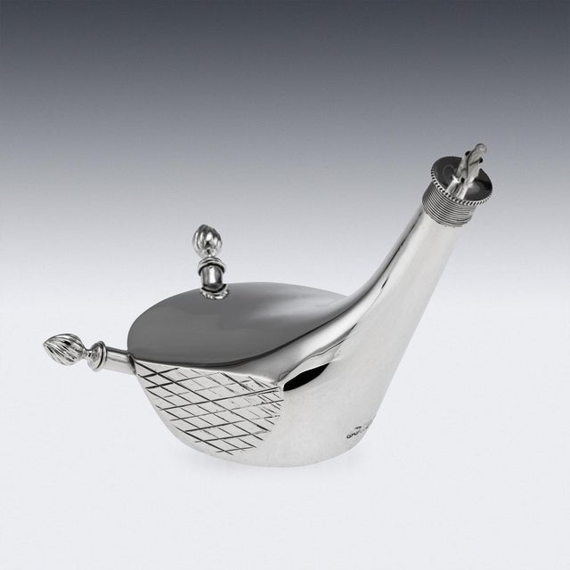 1910s Antique 20th Century Silver Golf Driver Cigar Table Lighter, London, 1913 For Sale - Image 5 of 18