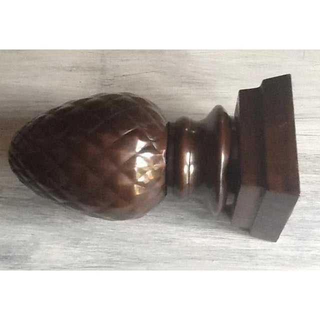 Rustic Brown Metallic Artichoke Finial Bookshelf Sculpture For Sale - Image 3 of 7