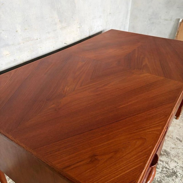 Large Mid-Century Danish Teak Twin Pedestal Executive Desk, 1960s For Sale - Image 6 of 11