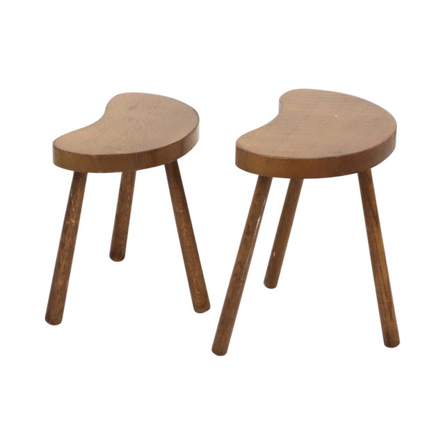 Vintage Wooden Kidney-Shaped Nesting Tables Wood, 1960s, Set of 2 For Sale - Image 15 of 17
