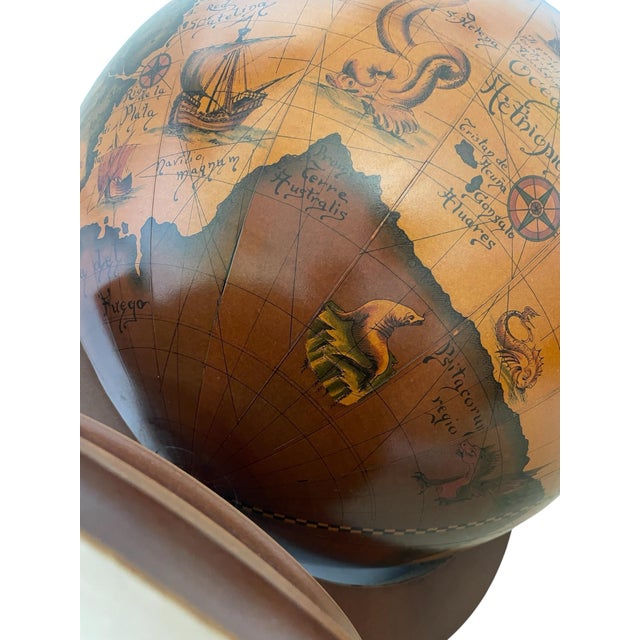 Vintage Italian Old World Globe Bar ~22" Tall Zodiac Signs MCM For Sale - Image 9 of 11