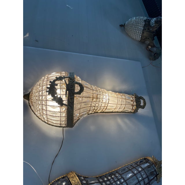 Large Italian Crystal Beaded Sconces, 1970s, Set of 2 For Sale - Image 10 of 16