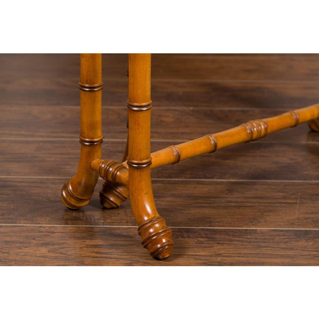 English Walnut Drop-Leaf Table with Faux-Bamboo Base, circa 1900 For Sale - Image 11 of 12