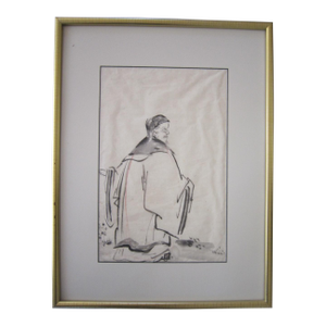 Antique Japanese Sumi-E Ink Painting