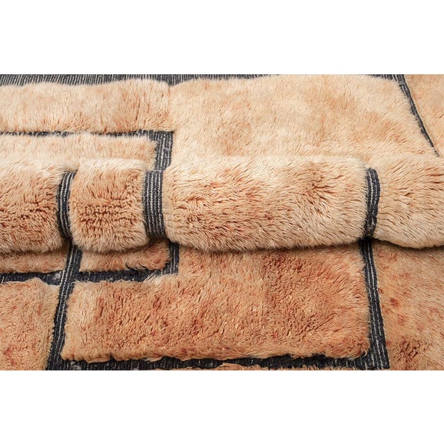 Modern Modern Grid Hand-Knotted Wool Rug | 10'10" X 8'0" | One of a Kind For Sale - Image 3 of 7