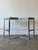 Dove Gray Vintage Pair of Milo Baughman Style Barstools in Blue-Gray Alligator Vinyl For Sale - Image 8 of 11