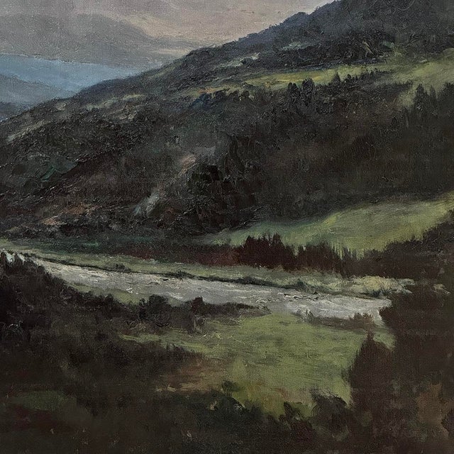 Antique Framed Oil Painting on Canvas of Ardennes Landscape by Rene Toussaint (1902-1971) For Sale - Image 12 of 16
