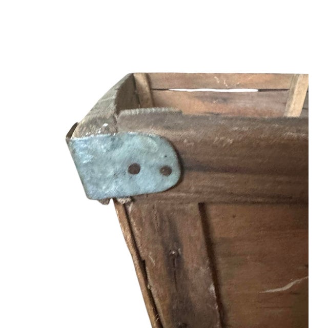 Early 20th Century Antique Primitive / Industrial Wood and Zinc General Store Dry Goods Produce Crate / Basket / Box / Storage For Sale - Image 5 of 8