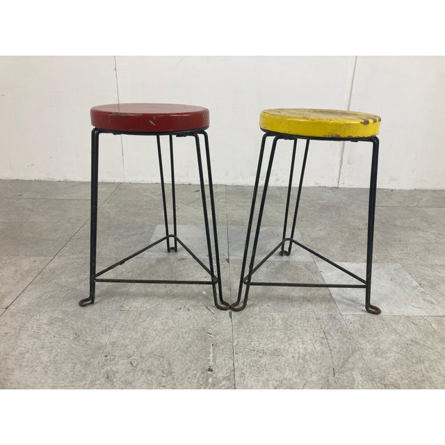 Set of Mid-Century Industrial Stools, 1950s For Sale - Image 4 of 11