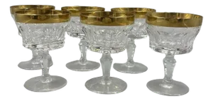 Liqueur Glasses with 18K Gold Rim by Franz Kaspar for Glashütte, 1950s, Set of 6