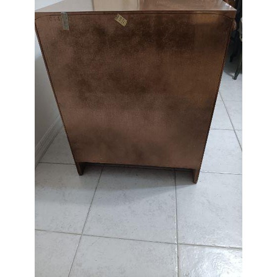 Vintage Wooden Storage Cabinet Two Small Drawers Shutter Door Heywood Wakefield For Sale In Naples, FL - Image 6 of 7