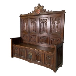 Vintage Italian Wood Chest with Decorations, 1930s For Sale