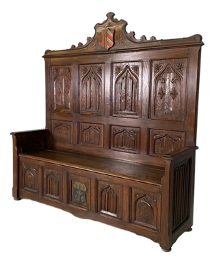 Vintage Italian Wood Chest with Decorations, 1930s