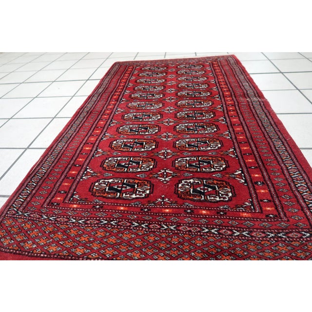 Tribal 1960s, Handmade Vintage Uzbek Bukhara Rug 2.8' X 4.1' For Sale - Image 3 of 10