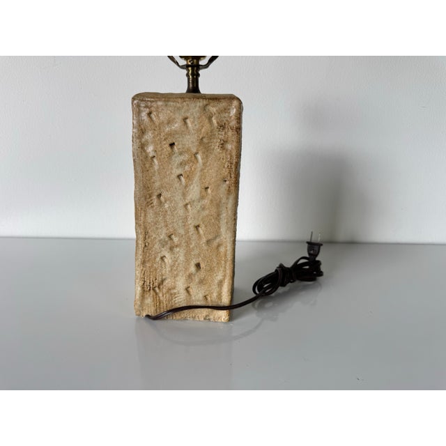 Brown Vintage Organic Handmade Studio Pottery Table Lamp by Adrian/Sold For Sale - Image 8 of 11