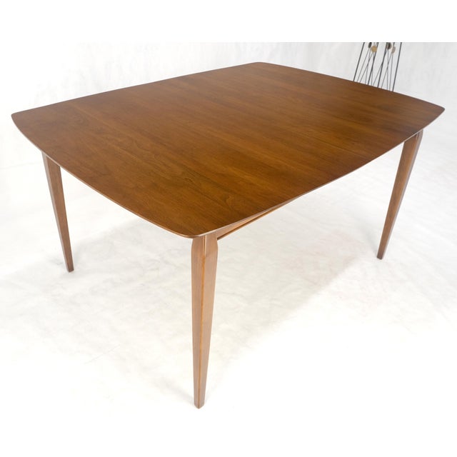 Walnut Danish Mid Century Modern Tapered Leg 2 Boards 58" Long Dining Table MINT For Sale - Image 11 of 14