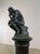 Figurative After Rodin “The Thinker” Bronze Sculpture, Signed, Green Patina – 14” For Sale - Image 3 of 12