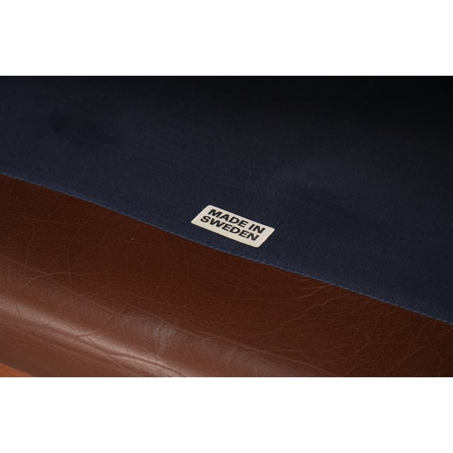 Brown Vintage "Drabant" Brown Leather 3-Seat Sofa by Ulferts Sweden For Sale - Image 8 of 8