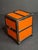 Antique 1880s Cast Iron Two Panel Door Safe Bank Orange Black Peirce Collection For Sale - Image 9 of 10