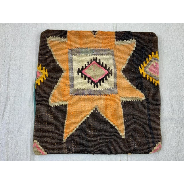 Vintage Turkish Kilim Decorative Pillow Cover For Sale - Image 9 of 9