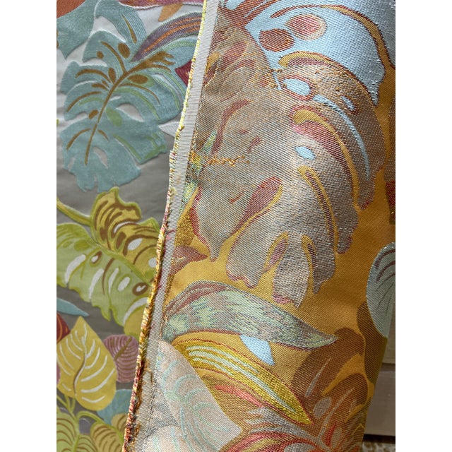Early 21st Century Tropical Botanical Woven Silk Upholstery Fabric Made in India 2.75 Yards For Sale - Image 5 of 11