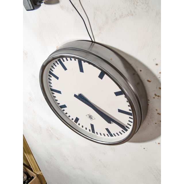 Industrial Factory Wall Clock from Telenorma, Germany, 1960s For Sale - Image 10 of 17